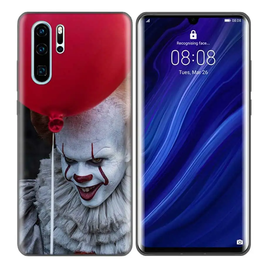 SX-014 Черный силиконовый чехол для huawei P30 P20 P10 mate 30 20 10 Lite Pro Coque Fundas, чехлы, раковины, Pennywise, клоун, ужас - Цвет: SX-014
