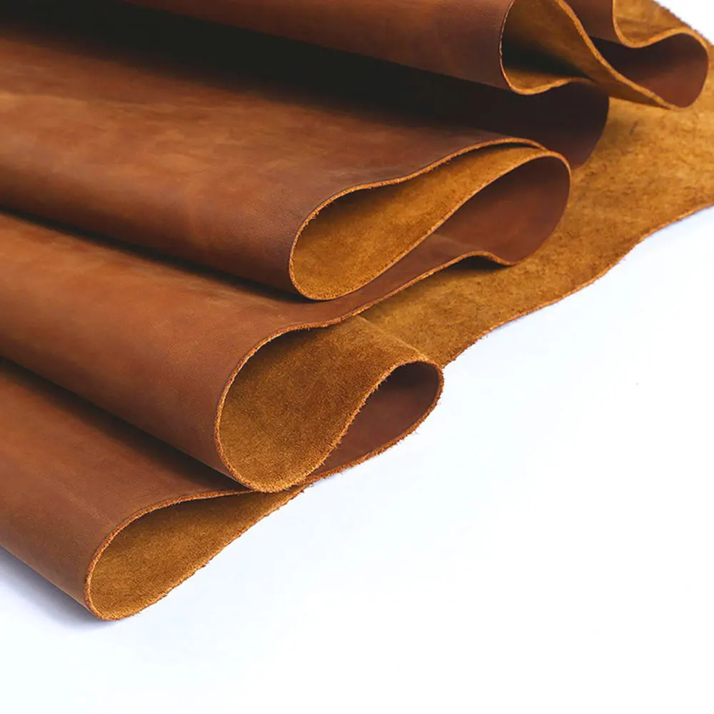 Первый слой дубления кожа DIY натуральная материал полное зерно воловья желтый