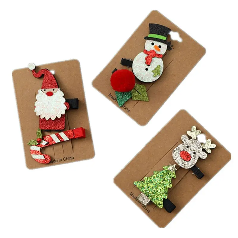 

Рождественские заколки для волос, милые рождественские заколки, шапка с рождественской елкой, Шпилька-бант для женщин и девочек