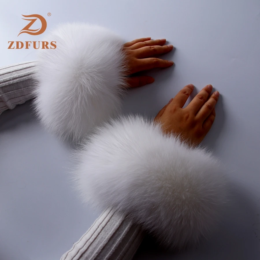 ZDFURS* высококачественные манжеты из лисьего меха горячая Распродажа наручных грелок из натурального Лисьего меха манжета для рук теплые женские браслеты браслет из натурального меха перчатки