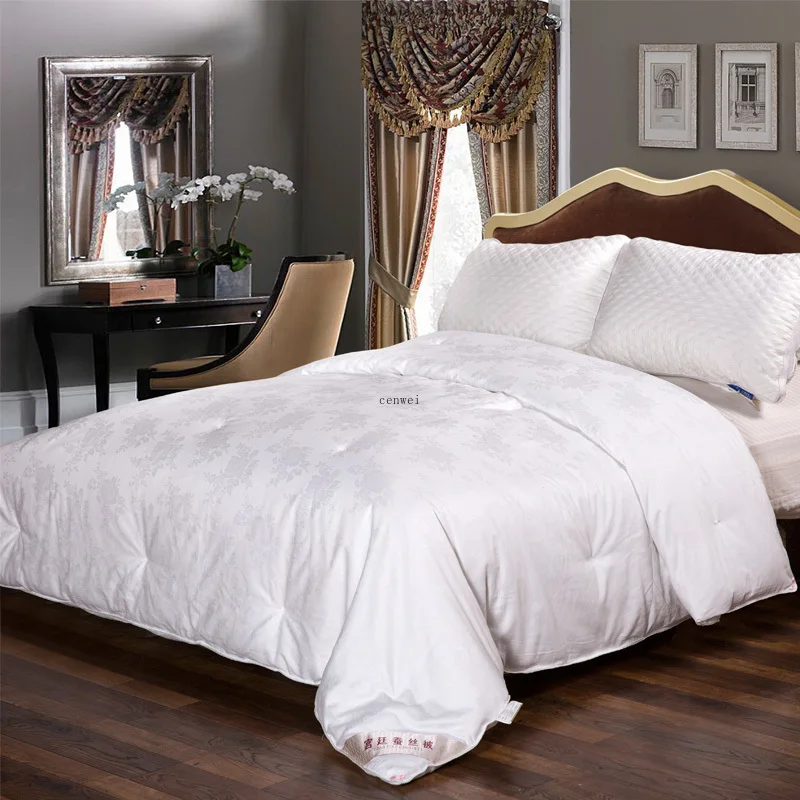

Luxury White Comforter with Cotton Cover Ultra Soft Breathable Duvet Quilt Custom Size Duvet Cover Filler Insert