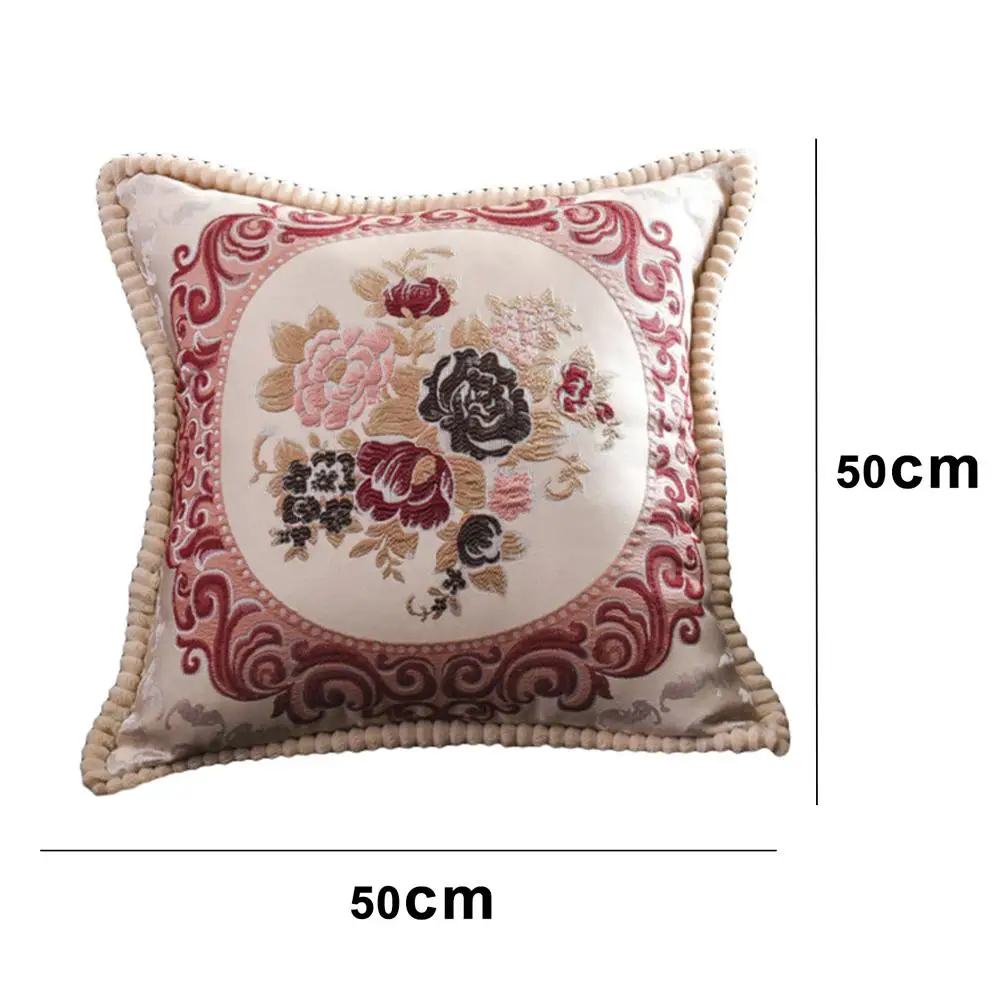 

47x47cm Square Flower Exquisite Embroidery Comfortable And Washable Cushion Cover Throw Pillow Case Home Sofa Bed Decoration