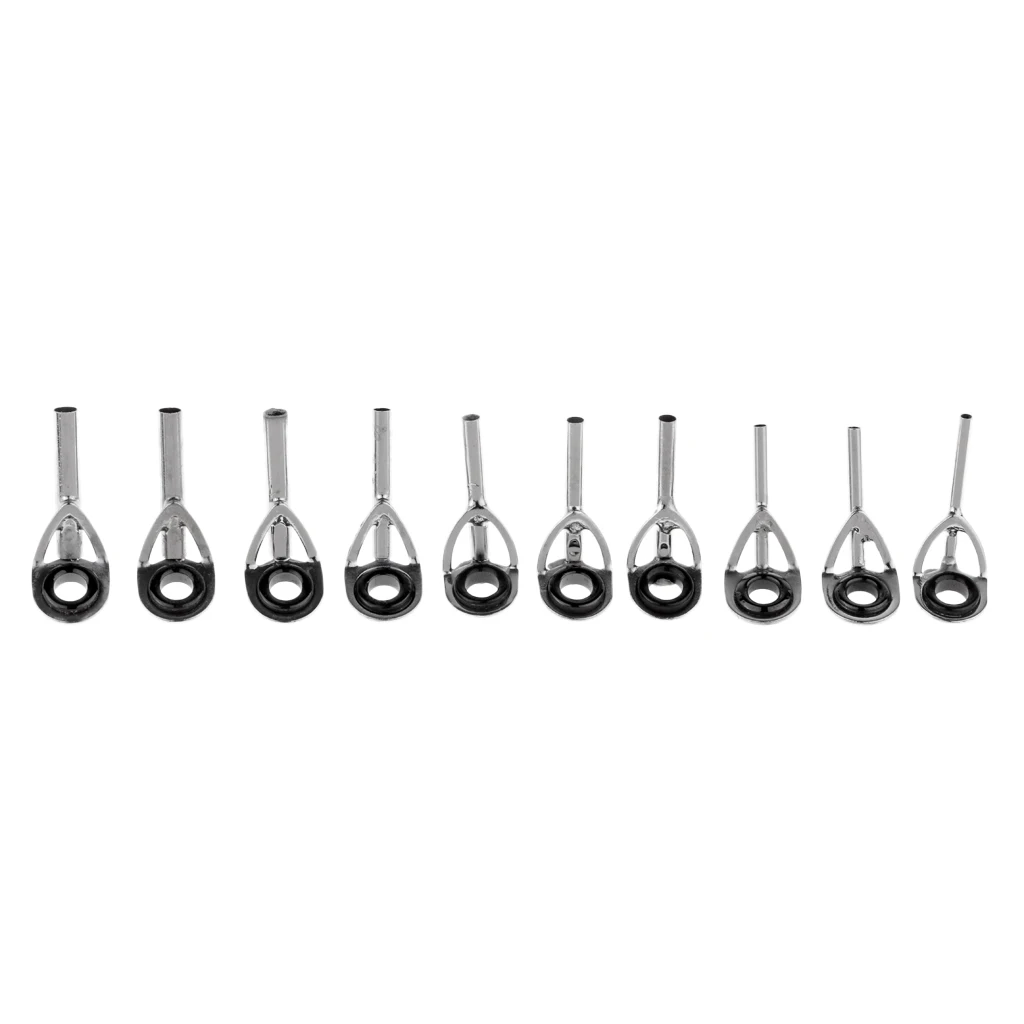 

100pcs Fishing Rod Pole Guides Tips Top Eye Rings Rod Repair Kit, 0.9-6.6mm
