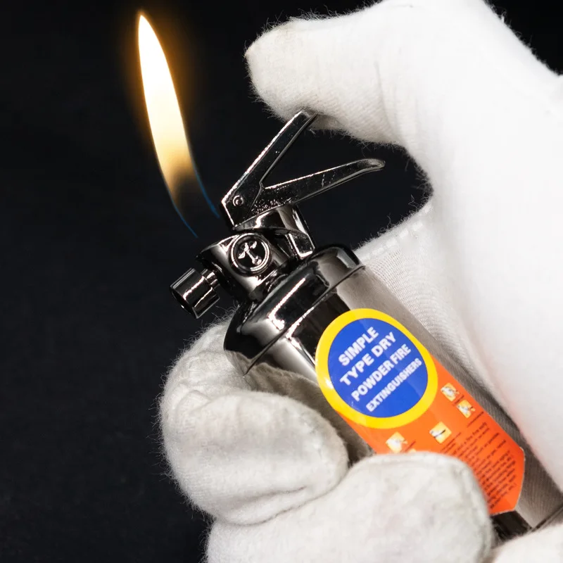 100pcs/lot Metal Butane Lighter Funny Fire Extinguisher Shaped Creative Gas Lighters Refillable for Men Cigarette Accessory | Дом и сад