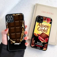 alenka bar chocolate funny pattern phone case matte transparent for iphone 7 8 11 12 plus mini x xs xr pro max cover