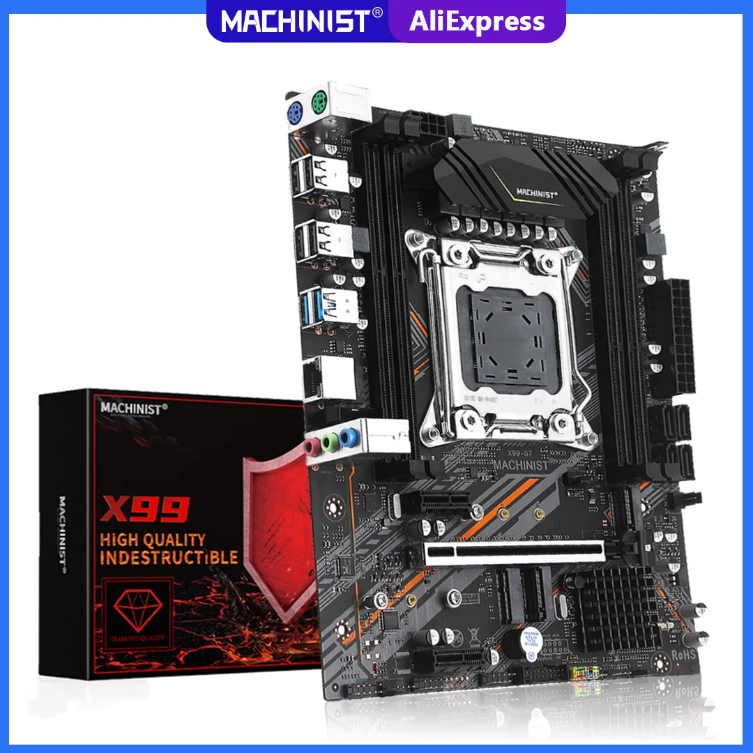 MACHINIST-placa base X99 LGA 2011-3, compatible con Xeon E5 2673 2696 2678 V3 CPU DDR3 ECC RAM M.2 NVME, cuatro canales, USB 3,0 X99-G7
