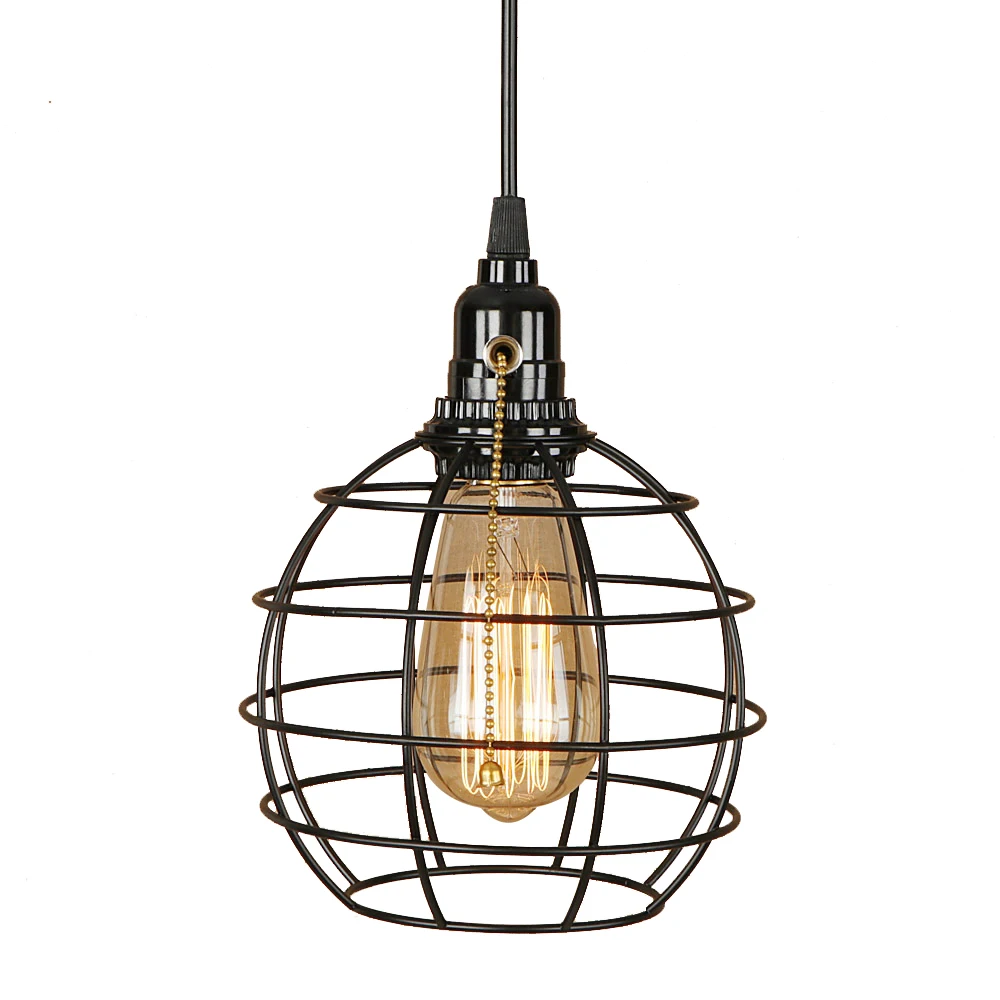 Классическая новинка подвесной светильник в виде черной клетки светодиодный E27