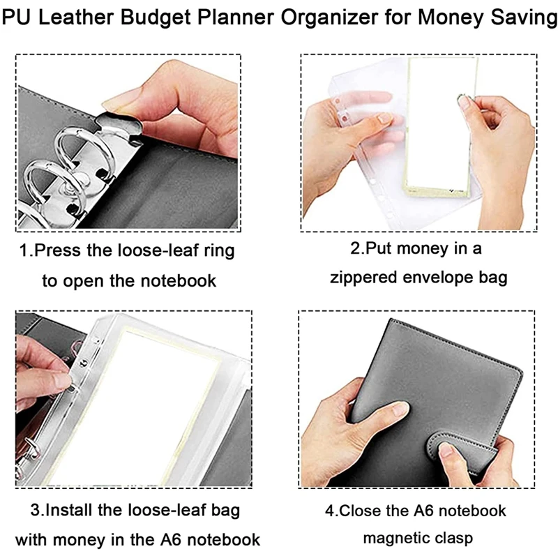 

A6 Budget Binder,with Cash Envelope Pocket, PU Leather Budget Planning Notepad,This is a Special Gift for Students