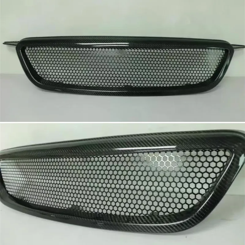 Использование для Toyota Corolla EX racing grills 2004-09 год Глянцевая углеродная волоконная арматура Передняя Центральная гоночная решетка крышка аксессуары - Цвет: carbon fibre