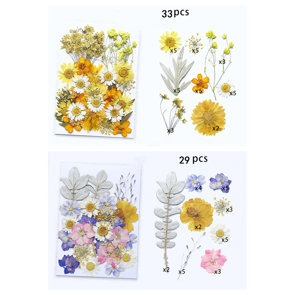 

1 Bag Pressed Mixed Dry Flowers for Pendant Necklace DIY Nails Crafts Candle Making Face Decoration