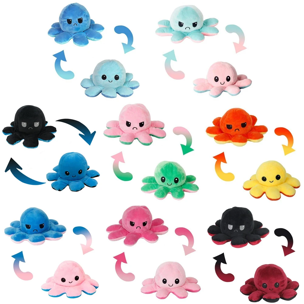 

Sale Children's Soft Gift hobotnica Plush Animal Children's Double Flip Doll Soft Cute Plush Peluches Eeversible Plush Toy