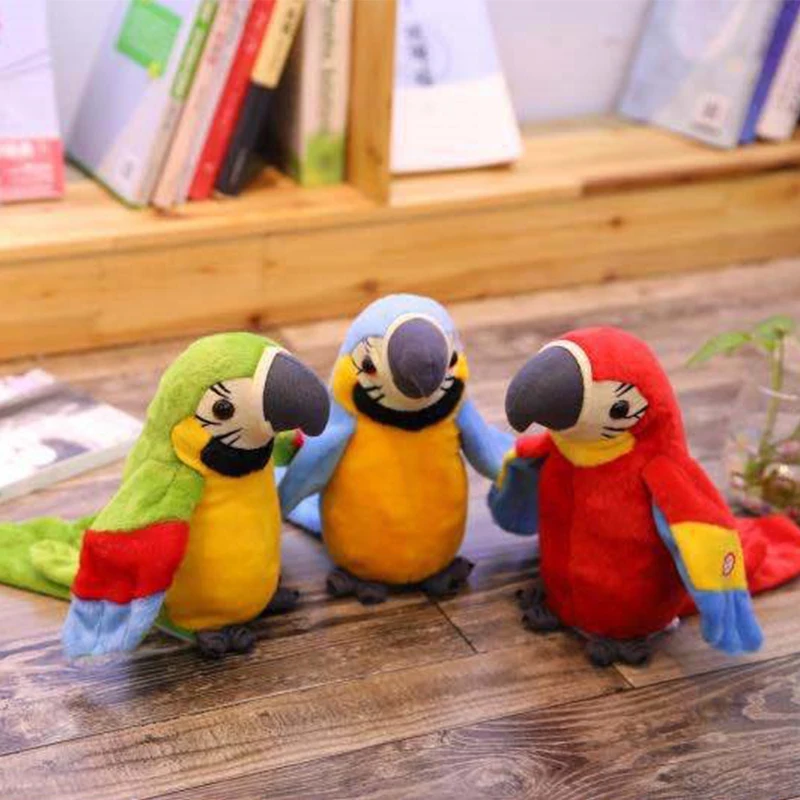 Новый Электрический говорящий попугай плюшевая Милая запись Электронная