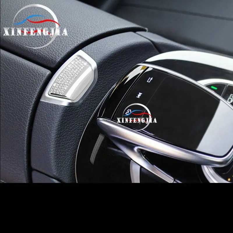

For Mercedes-Benz E Class W213 2017-2019 Crystal Style Gold Silvery Front Armrest Panel Cover Trim
