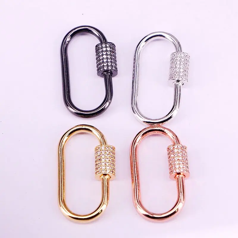 6 шт. прозрачная застежка овальной формы с микрозакрепкой из фианита для ожерелья