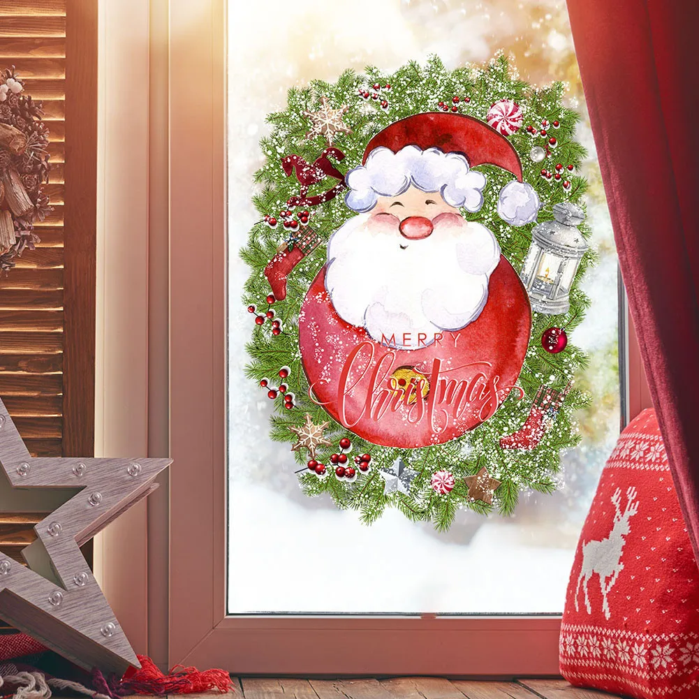 

Christmas Wall Stickers Removable Santa Vinyl Decal Xmas Home Decoration Stickers Decoration Noel New Year Decorations 2022