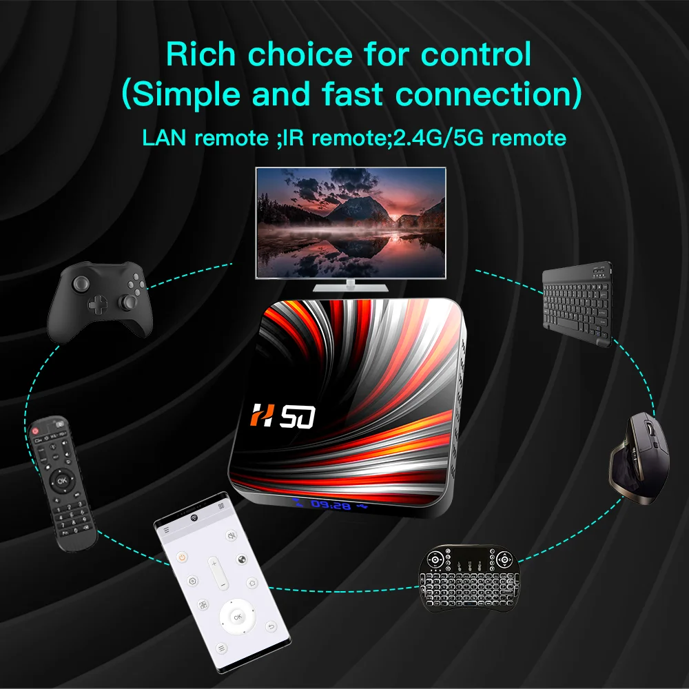 HONGTOP 2020 приставка для ТВ андроид 10 4GB 64GB 2 4G &amp 5G двухдиапазонный Wi-Fi android 4k HD