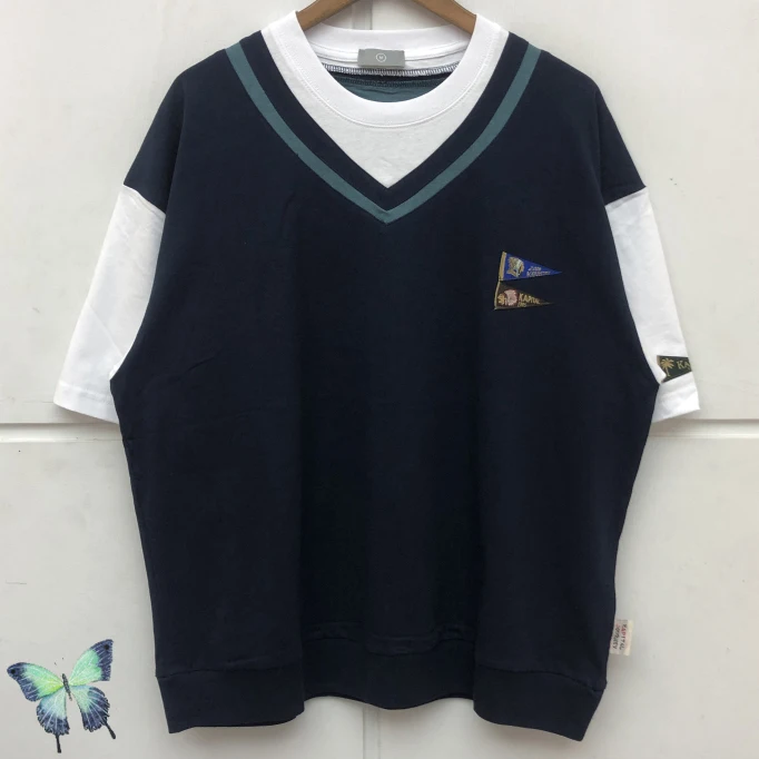 

Kapital T-shirt Men Women Patchwork Indians Kapital T Shirt The Best Quality Flag Logo Tops Tees