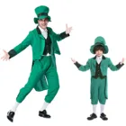 Женские и мужские модные детские весна Святого Патрика шляпа комплекты из топов и брюк костюм топы для костюмированной вечеринки вечерние сценические костюмы одежда