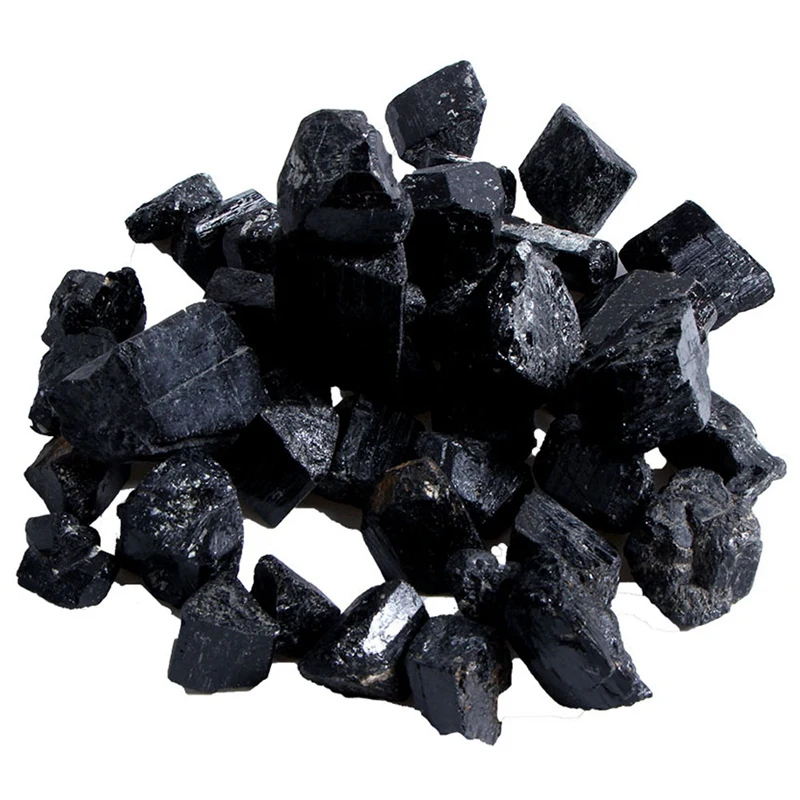 Natural Black Tourmaline Crystal Rough Stone Rock Mineral Specimennatural Stones and Minerals-200G | Освещение