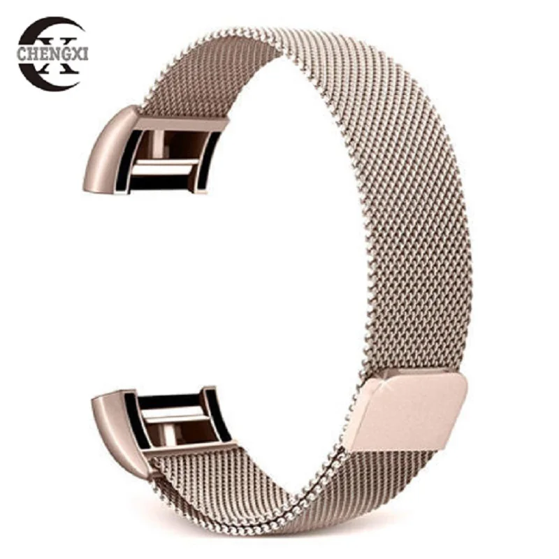 Ремешок Chengxi из нержавеющей стали для Fitbit Charge 2 сменный Миланский Браслет с