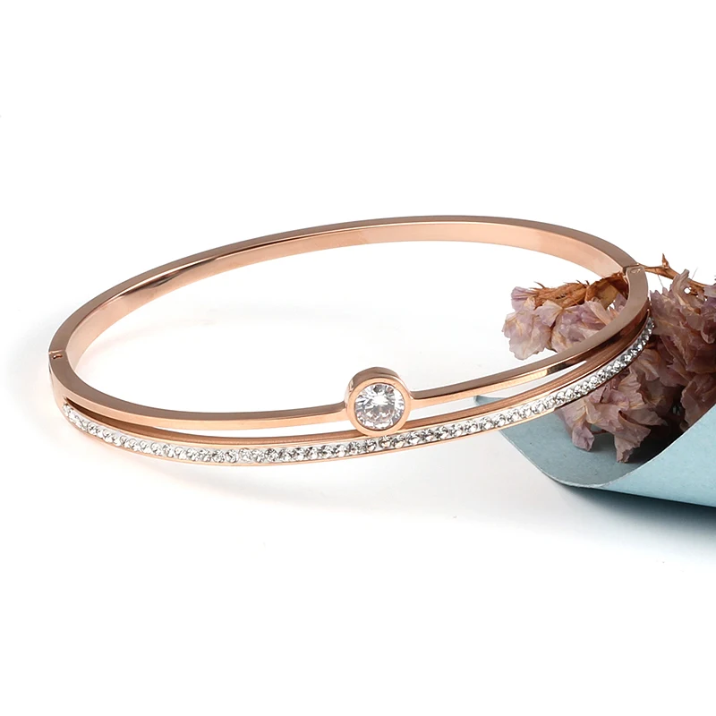 URSJEWELRY розовый золотой браслет на запястье браслеты для женщин сделаны из нержавеющей стали 316L гипоаллергенные римские ювелирные изделия с цифрами