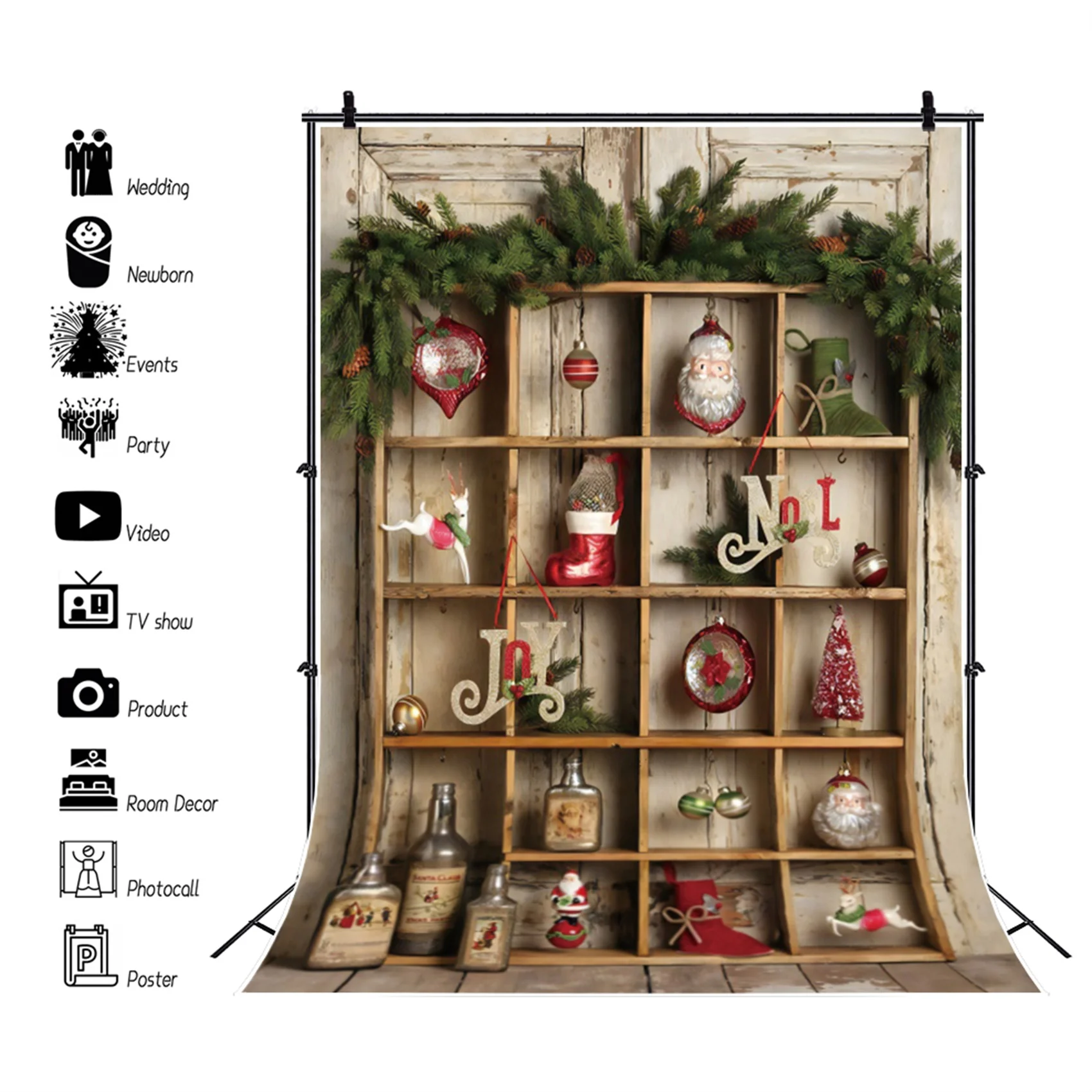 

Yeele Photocall Christmas Backdrop Wood Cupboard Gift Baby Portrait Photography Photozone Background Photographic Photo Studio