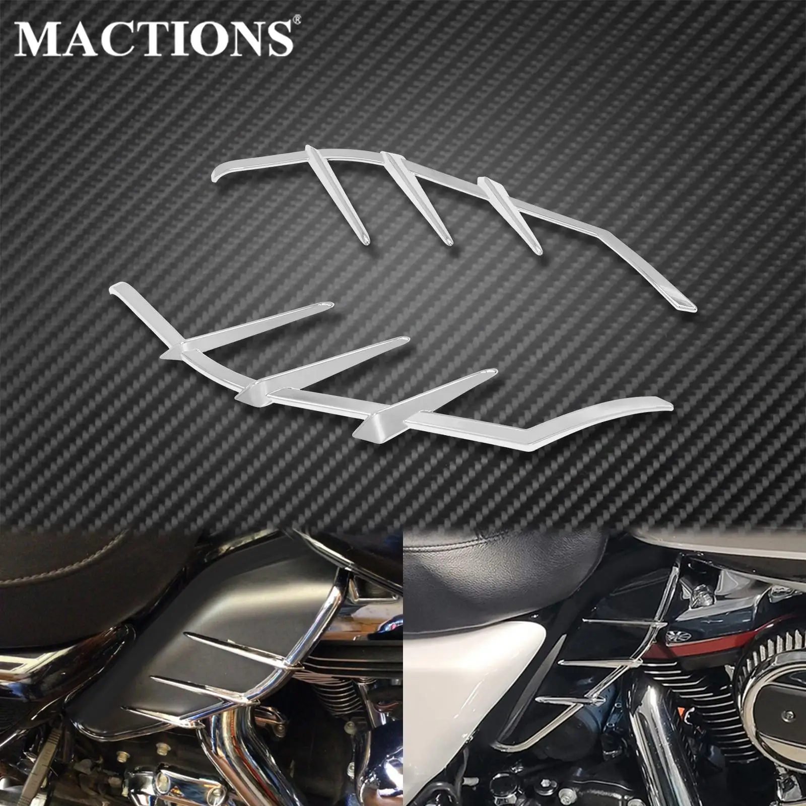 

Motorcycle ABS Mid-Frame Air Deflector Trim Chrome For Harley Touring Road Glide Street Glide Ultra Limited Low FLHTKL 2009-17