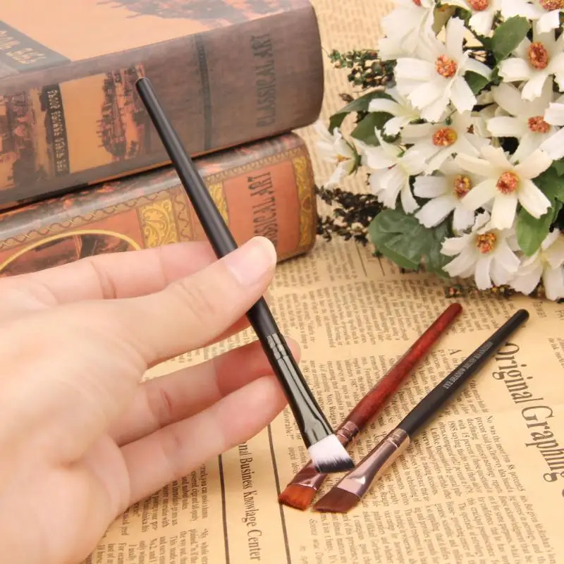 Профессиональная угловая кисть для бровей подводка глаз косметический