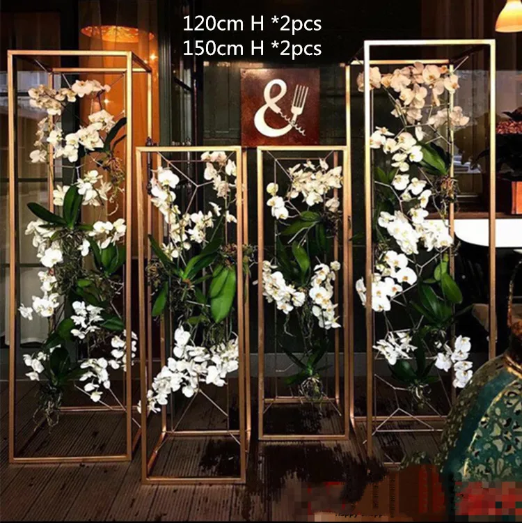 

4 шт. Свадебная железная дорога свинцовая Золотая квадратная рамка