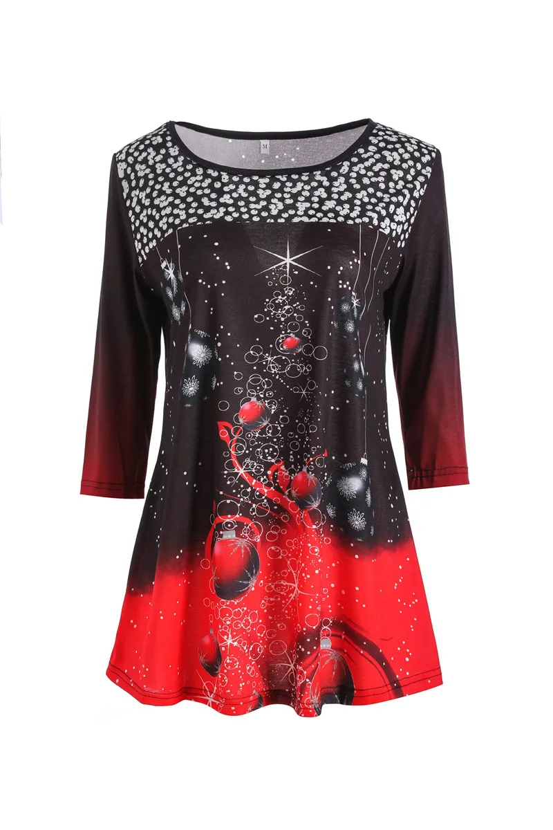 Женская футболка с 3D принтом Повседневная длинным рукавом Топы 2XL для