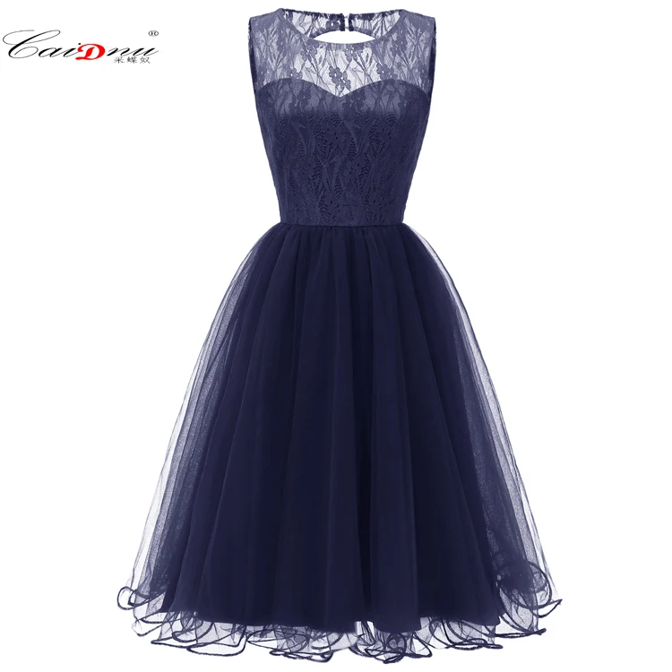 Синий Eveningdress Новое ажурное кружевное винтажное платье-американка осень-зима коктейльное платье Коллекция темно-синий розовый винный красный - Цвет: Синий