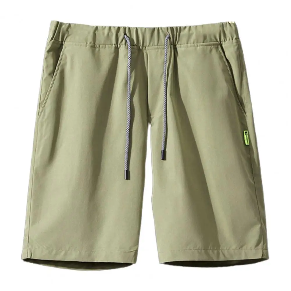 

Мужские летние спортивные шорты до колен, с карманами и шнурком