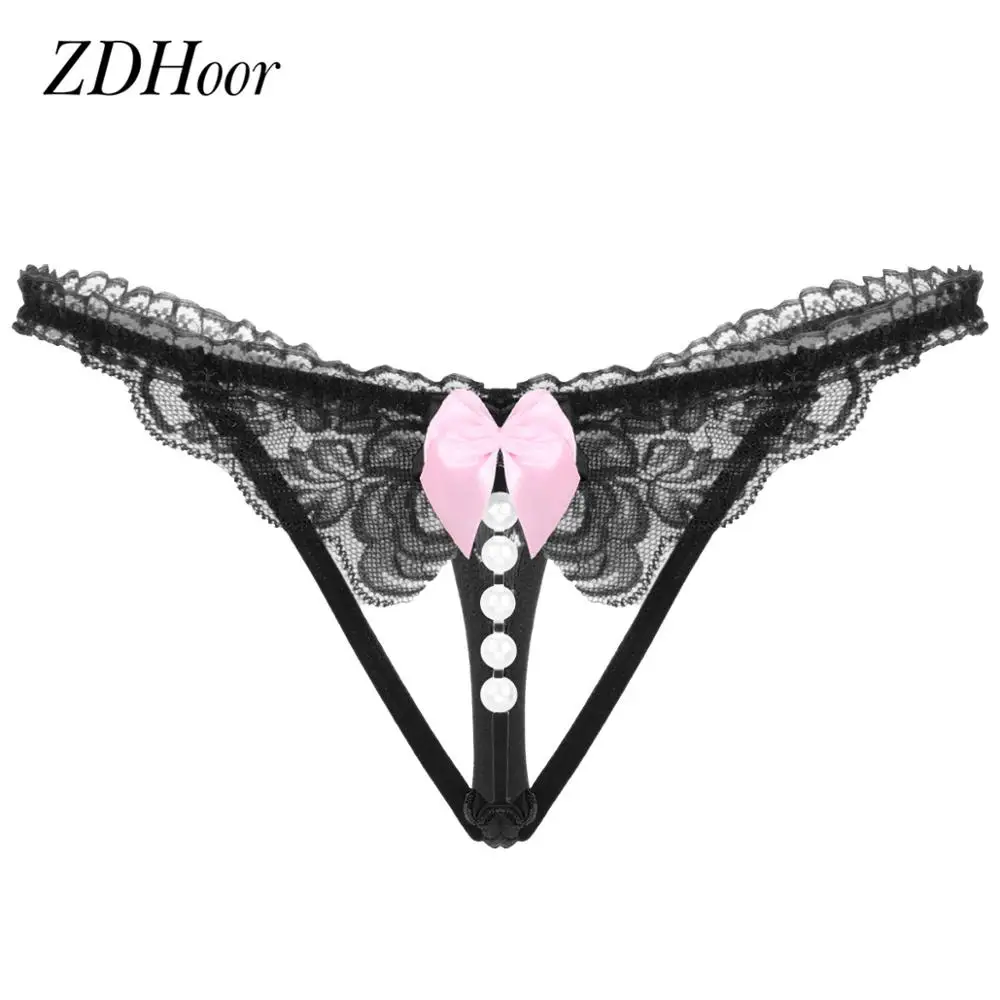 Женские трусики стринги прозрачные кружевные трусы с низкой талией Т образным