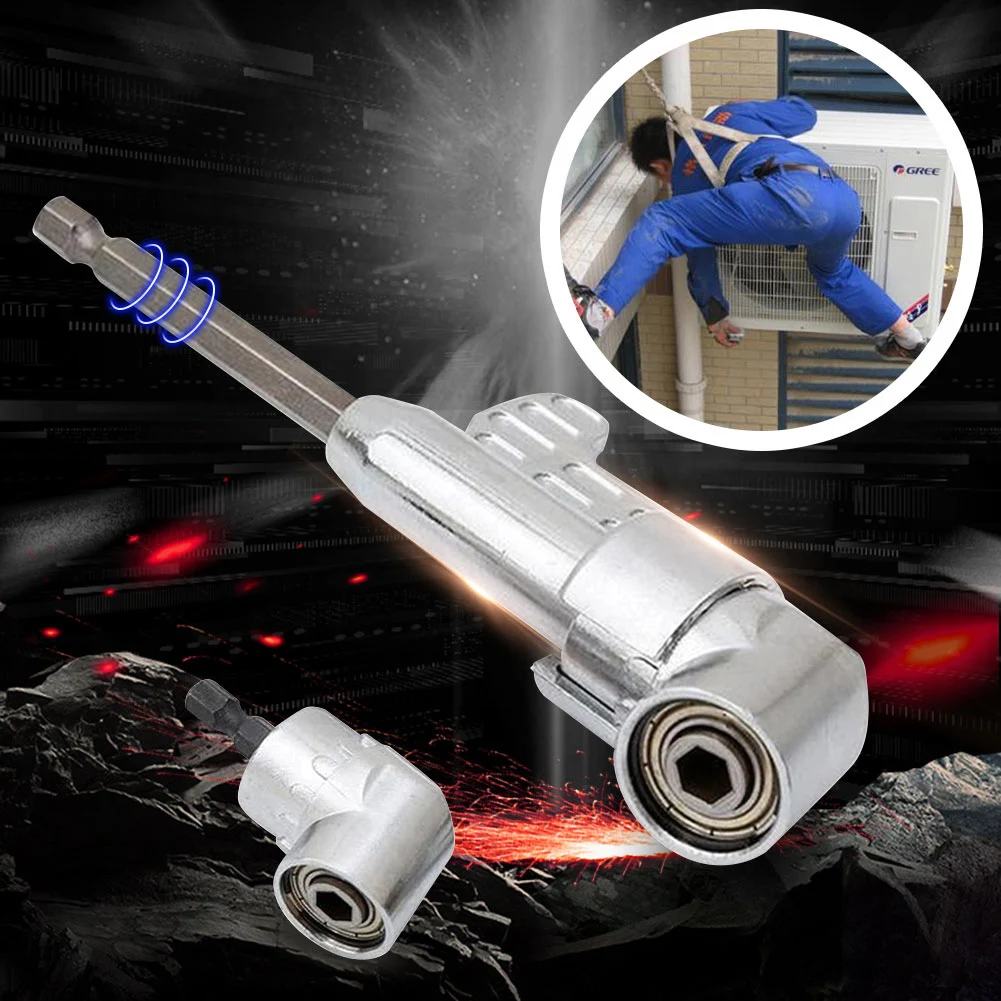 

105 Degrees Angle Extension 1/4 Inch Hex Drill Bit Screwdriver Tool Drilling Turning Head Socket Holder Adaptor Turning