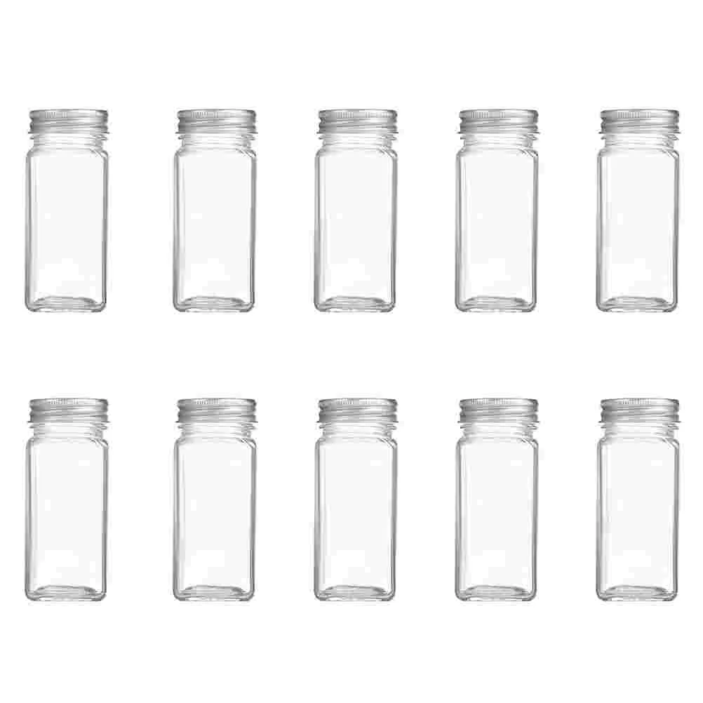 

10pcs Transparent Condiment Jars Kitchen Seasoning Canisters for Restaurant