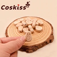 coskiss 50pcs beech wooden bow beads bpa free wooden teethers toys wooden teether wooden teething bead baby teether