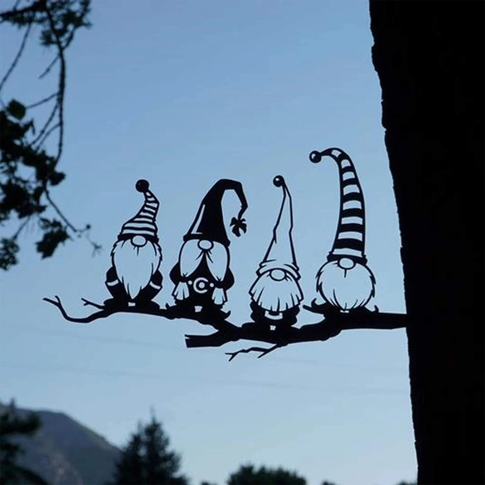 

Gnomes Garden Decorations Sign Cute Hollowed Out Art Silhouette Ground Easter Spring Decor Ornament for Outdoor Lawn Yard Patio