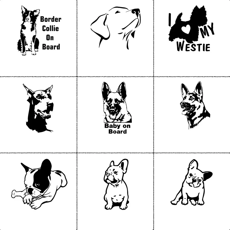 Прямая поставка забавные виниловые наклейки Bull автомобильные с собаками для