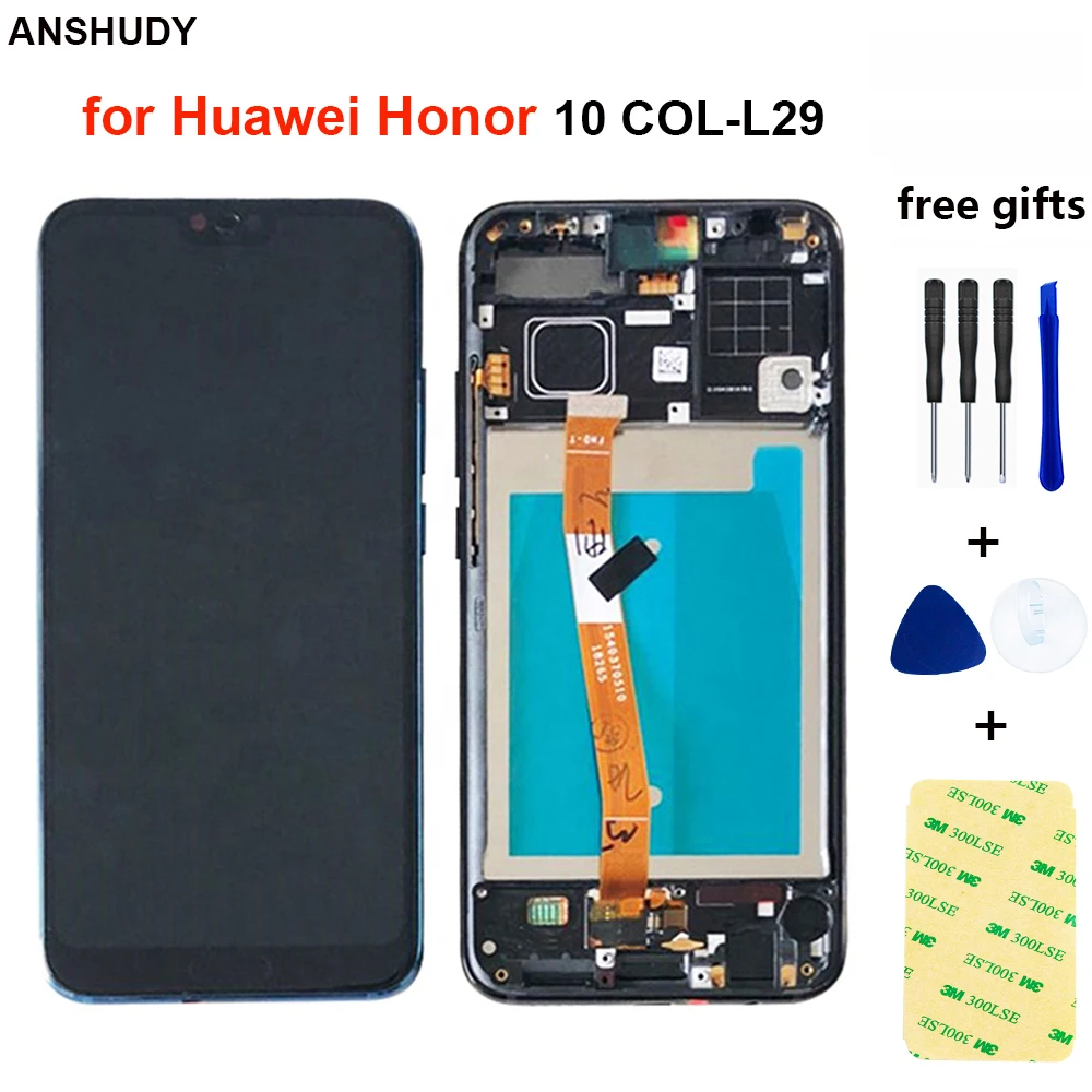 Для huawei Honor 10 ЖК-дисплей сенсорный экран дигитайзер сенсор сборка для дисплей COL-L29