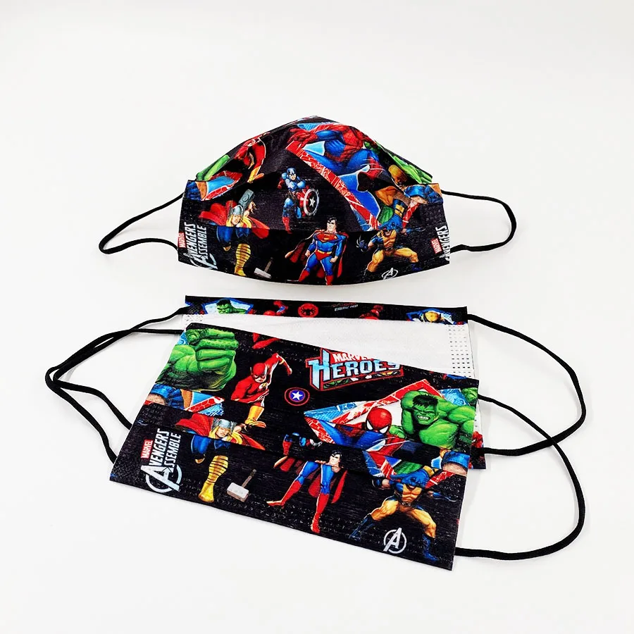 Модная детская аниме маска для лица Disney мультяшная Человека-паука милая 3-слойная