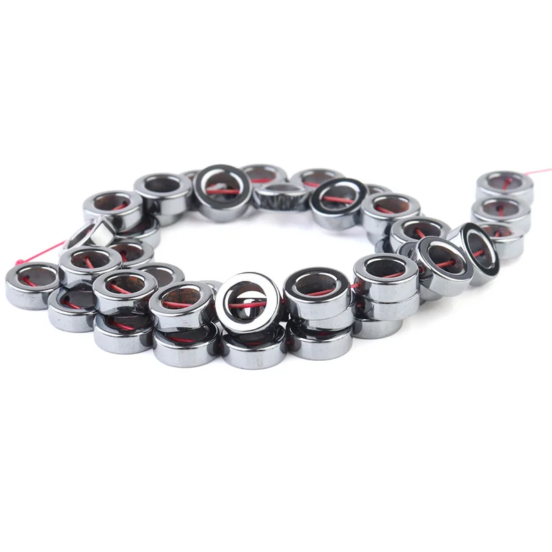 Высококачественное ожерелье из черных бусин с бусинами кольцо двойным