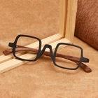 Ретро Для мужчин настоящая деревянная оправа для очков квадратный Для женщин Для мужчин Элитный бренд очки для близорукости оптические оправы для очков небольшие очки для чтения