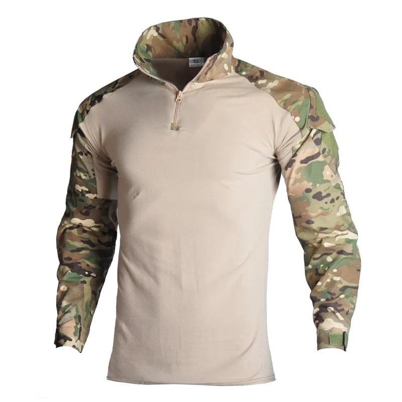 

Tactical Combat Shirt For Men Military Uniform Camouflage Hunting Fishing Casual Slim Clothes Menswear Fast Drying Long Sleeve