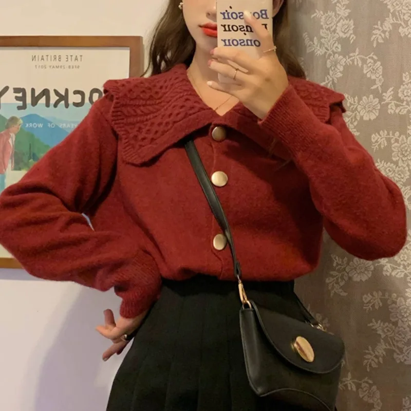 

Свободный свитер, кардиган, женский осенний свитер в студенческом стиле, пальто, 2021