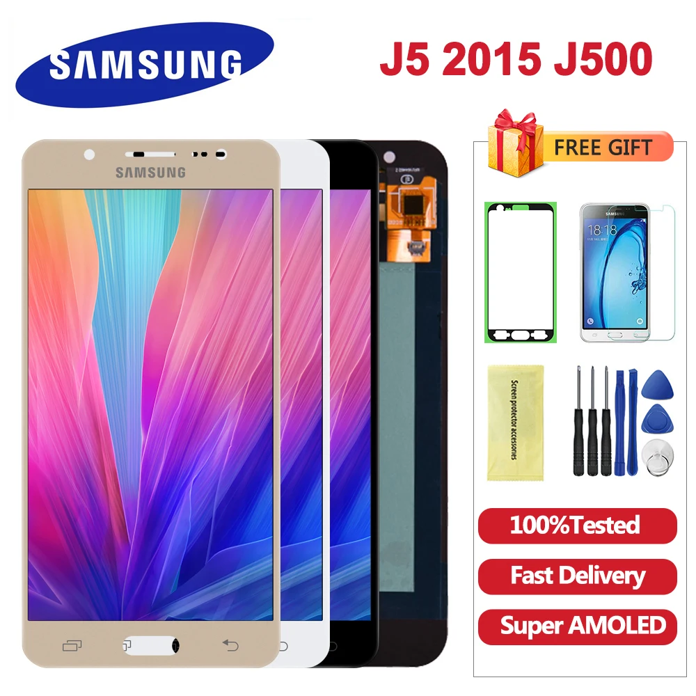 ЖК-дисплей 5 0 'ɺMOLED J500 для SAMSUNG Galaxy J5 2015 J500H J500FN J500F J500M телефон с дигитайзером