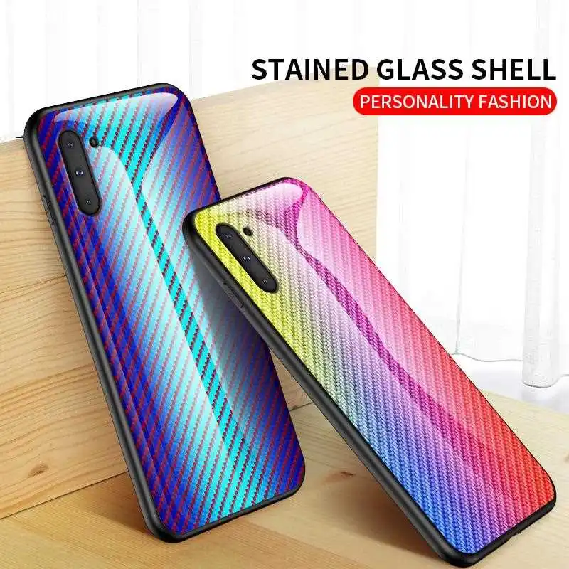 

KatyChoi Fiber Pattern Glass Case For Huawei Honor 20 9x Play 4T Pro 10 9 Lite 8x Max 8 7x 7a Phone Case Cover
