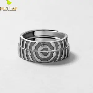 Открытое ретро кольцо для влюбленных женщин из стерлингового серебра 925 пробы, старые парные кольца ручной работы, изящные Винтажные Ювелирные изделия Flyleaf