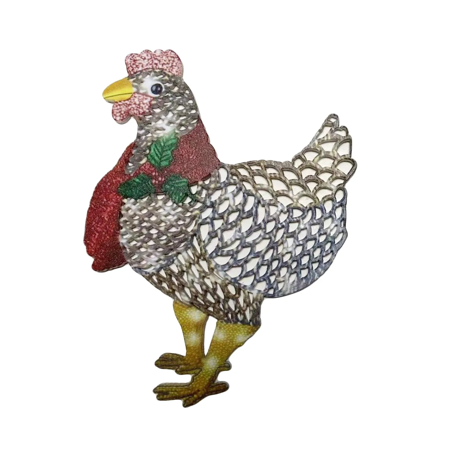 

Светильник ящаяся курица с шарфом, металлическая железная Декоративная гирлянда для сада, газона, коридора, скульптура животного светодиод...