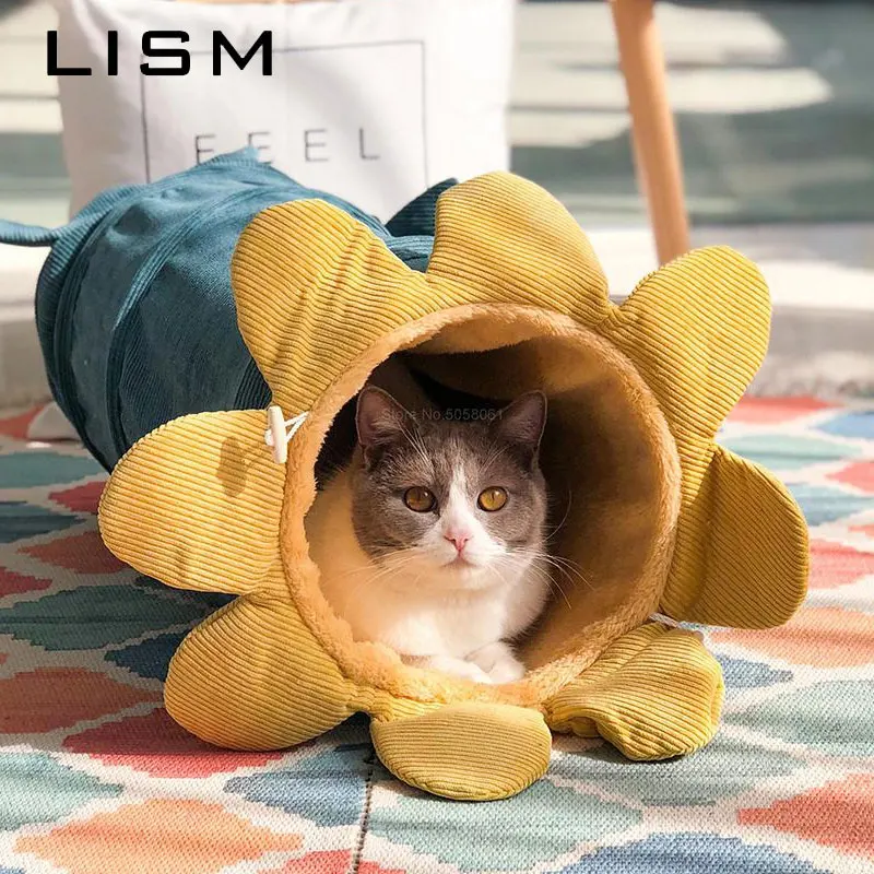 Забавные овощные животные Кошка Туннель отверстия играть складной котенок трубы