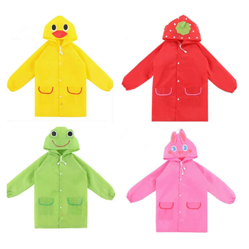 

New waterproof children's raincoat, animal wind raincoat home essentials portable creative hot sale Solid color cute